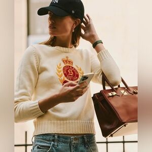 SPORTY & RICH Embroidered Wool Sweater XL